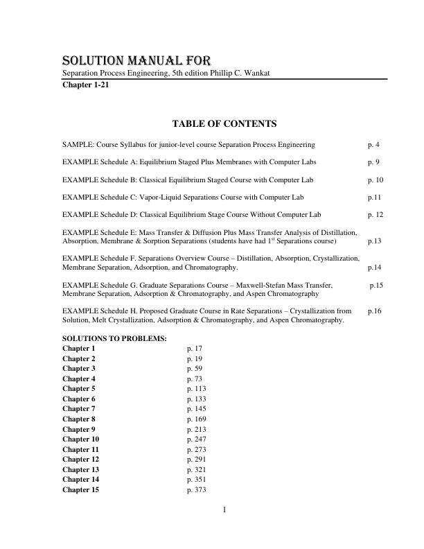 Solution Manual For Separation Process Engineering, 5th Edition by Phillip C. Wankat Chapter 1-21