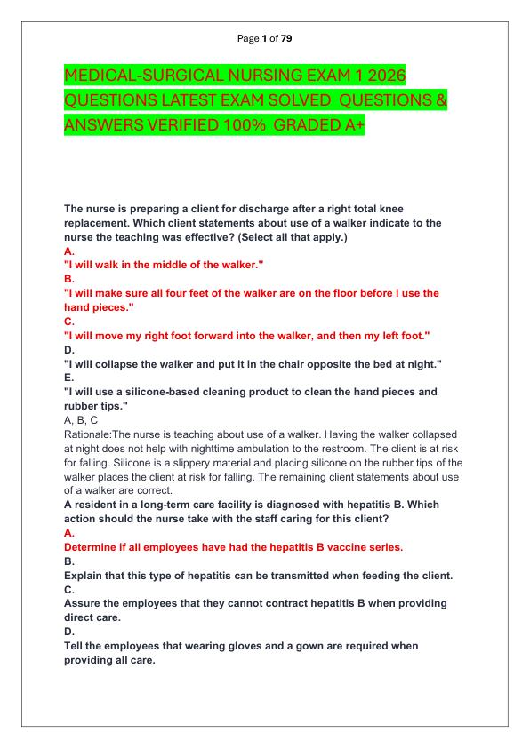 mobile-preview-MEDICAL-SURGICAL NURSING EXAM 1 2026 QUESTIONS LATEST EXAM SOLVED  QUESTIONS & ANSWERS VERIFIED 100%  GRADED A+ 