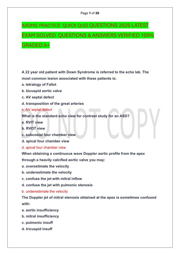 mobile-preview-ARDMS  PRACTICE  QUICK QUIZ QUESTIONS 2026 LATEST EXAM SOLVED  QUESTIONS & ANSWERS VERIFIED 100%  GRADED A+