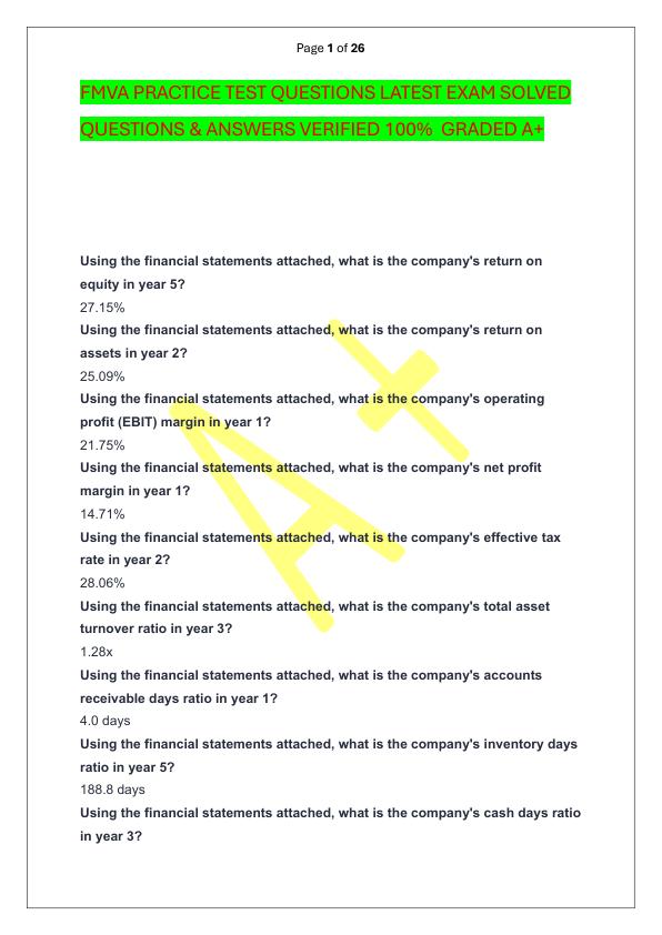 mobile-preview-FMVA PRACTICE TEST QUESTIONS LATEST EXAM SOLVED  QUESTIONS & ANSWERS VERIFIED 100%  GRADED A+