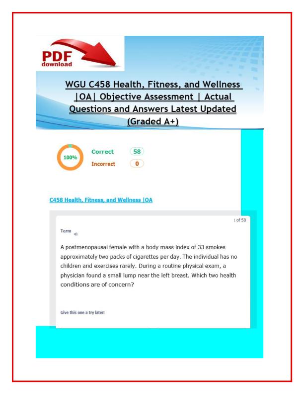 4 WGU C458 Health