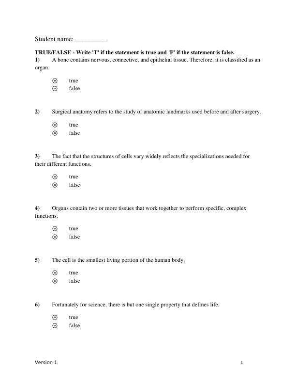Test Bank For Human Anatomy 2024 Release By Michael McKinley, Valerie O'Loughlin and Elizabeth Pennefather-O'Brien Chapter 1-28