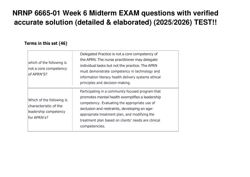 mobile-preview-NRNP 6665-01 Week 6 Midterm EXAM questions with verified 100% accurate solution TEST!!