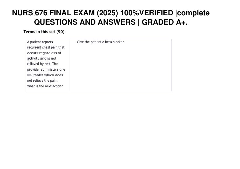 mobile-preview-NURS 676 FINAL EXAM (2025) 100%VERIFIED complete QUESTIONS AND ANSWERS  GRADED A++