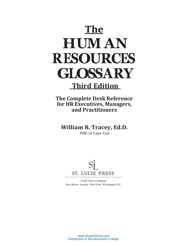 mobile-preview-Solution Manual The Human Resourse Glossary 3rd Edition (The Complete Desk Reference for HR Executives, Managers, and Practitioners) by William R. Tracey, Ed.D