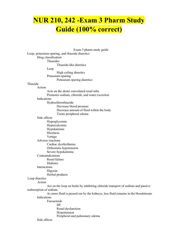 mobile-preview-NUR 210, 242 -Exam 3 Pharm Study Guide (100% correct)