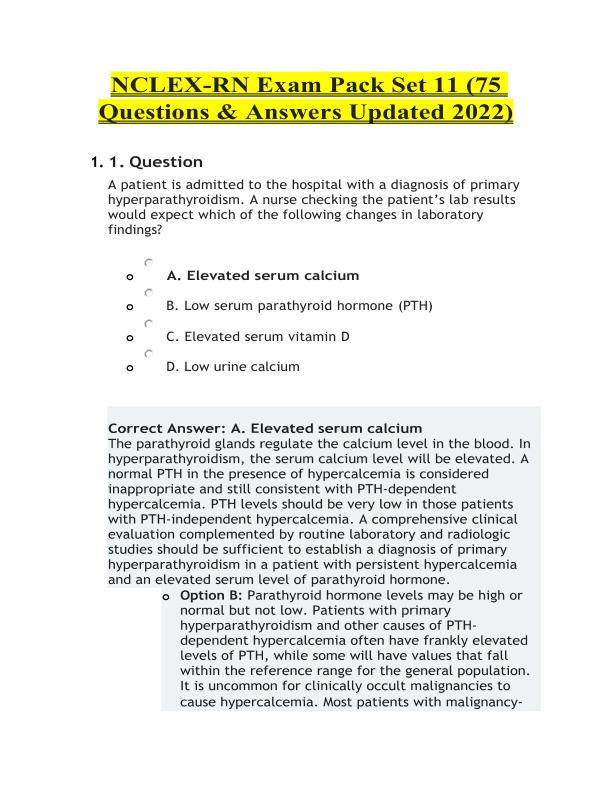 mobile-preview-NCLEX-RN Exam Pack Set 11 (75 Questions & Answers Updated 2022) LATEST COMPLETE QUESTIONS AND VERIFIED ANSWERS (GRADED A+)