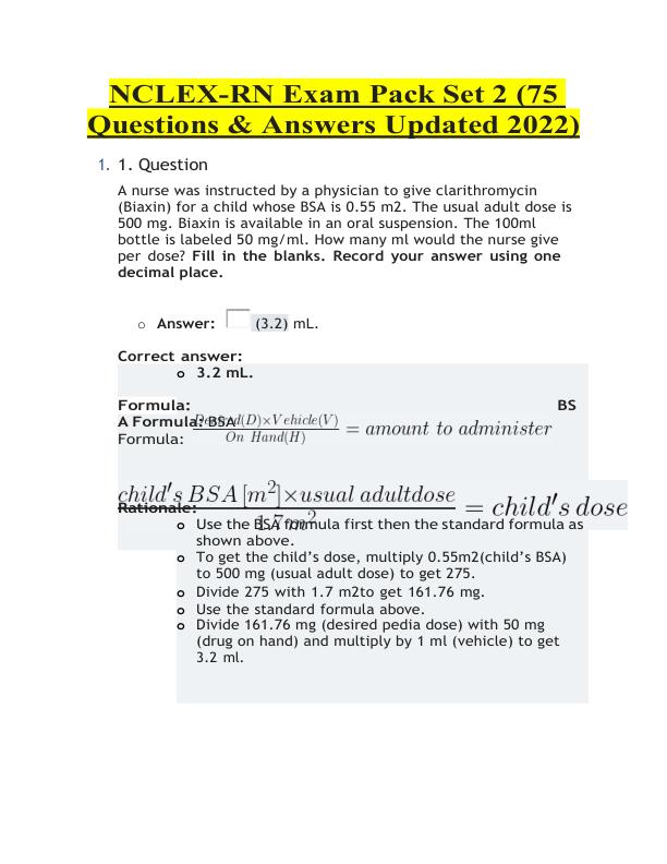 mobile-preview-NCLEX-RN Exam Pack Set 2 (75 Questions & Answers Updated 2022) LATEST COMPLETE QUESTIONS AND VERIFIED ANSWERS (GRADED A+)