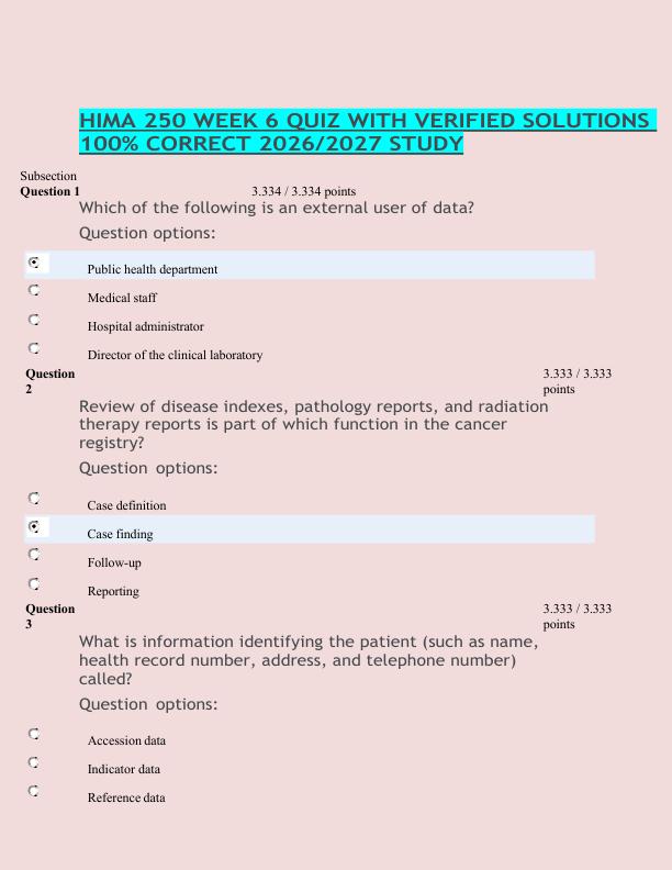 mobile-preview-HIMA 250 WEEK 6 QUIZ WITH VERIFIED SOLUTIONS  100% CORRECT 2026/2027 STUDY