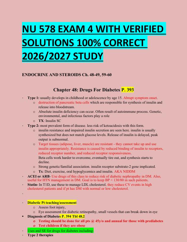 mobile-preview-NU 578 EXAM 4 WITH VERIFIED  SOLUTIONS 100% CORRECT  2026/2027 STUDY
