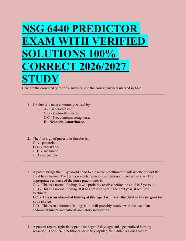 mobile-preview-NSG 6440 PREDICTOR  EXAM WITH VERIFIED  SOLUTIONS 100%  CORRECT 2026/2027  STUDY