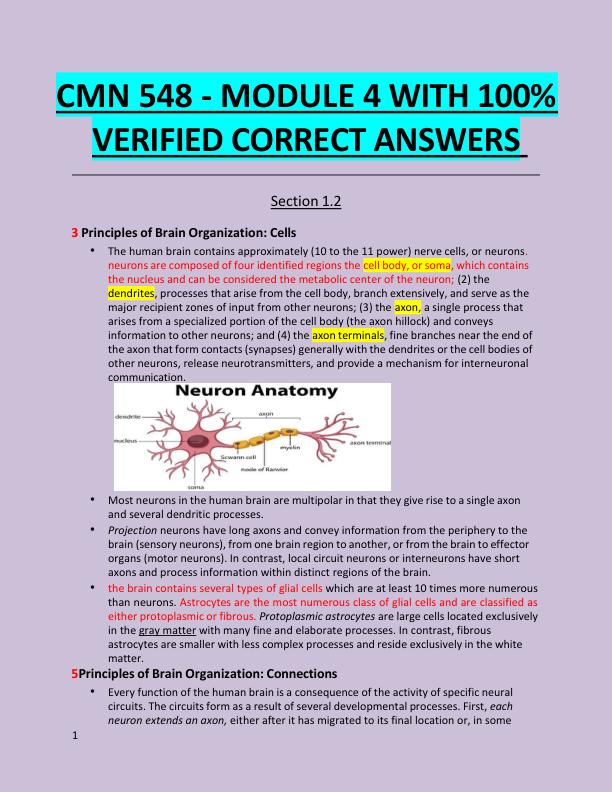 CMN 548 - MODULE 4 WITH 100%  VERIFIED CORRECT ANSWERS