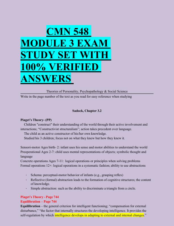 mobile-preview-CMN 548  MODULE 3 EXAM  STUDY SET WITH  100% VERIFIED  ANSWERS 