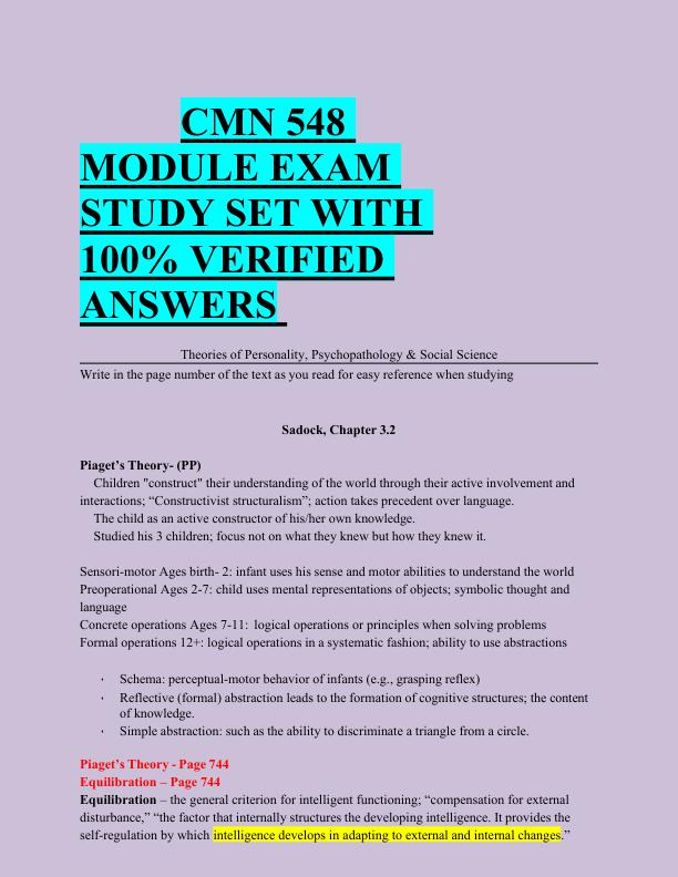 mobile-preview-CMN 548  MODULE EXAM  STUDY SET WITH  100% VERIFIED  ANSWERS 