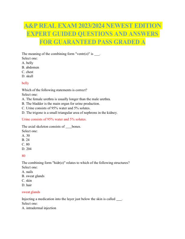 mobile-preview-A&P REAL EXAM 20232024 NEWEST EDITION EXPERT GUIDED QUESTIONS AND ANSWERS FOR GUARANTEED PASS GRADED A