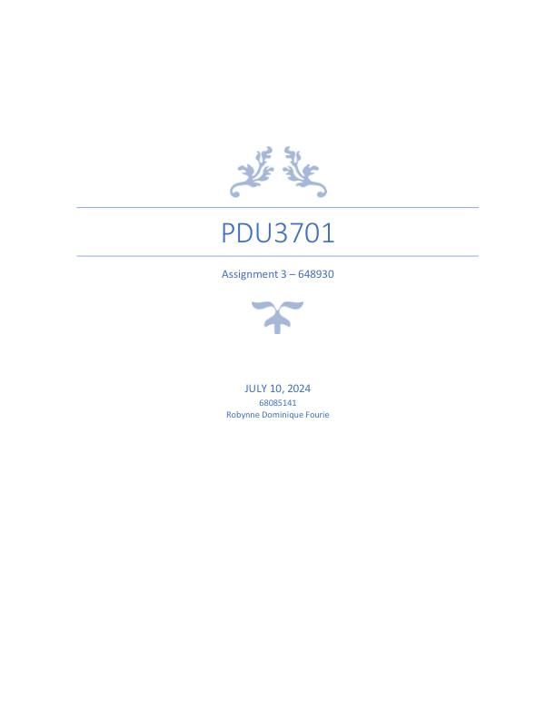 PDU3701 Assignment 03 -648930