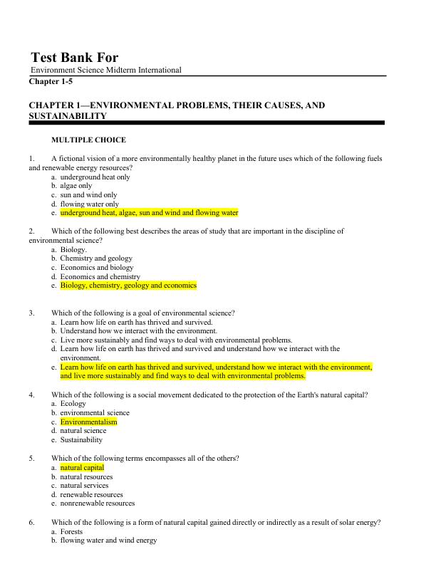 mobile-preview-Environmental Science Midterm (International) Test Bank Chapters 1–5 (Complete Coverage) Questions & Answers A+ Exam Prep Guide