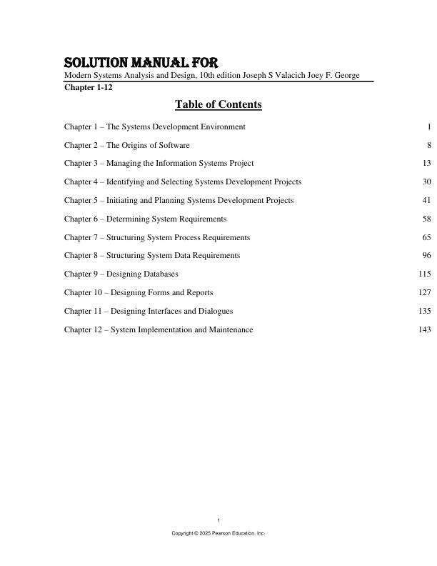 Solution Manual For Modern Systems Analysis and Design, 10th Edition by Joseph S Valacich Joey F. George Chapter 1-12