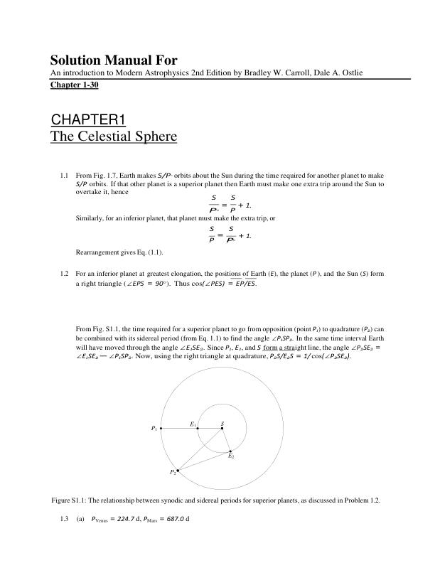 Solution Manual For An introduction to Modern Astrophysics 2nd Edition by Bradley W. Carroll, Dale A. Ostlie Chapter 1-30 | (Complete 100%A+ Guide)