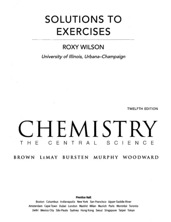 Solution Manual For Chemistry the Central Science 12th Edition by Brown Lemay Bursten | Chapter 1-24