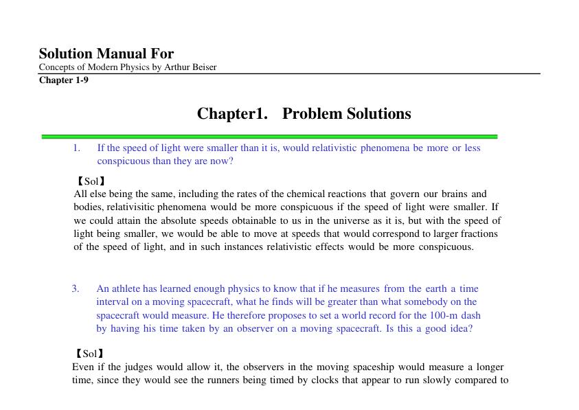mobile-preview-Solution Manual For Concepts of Modern Physics by Arthur Beiser Chapter 1-9 | (Complete 100%A+ Guide)
