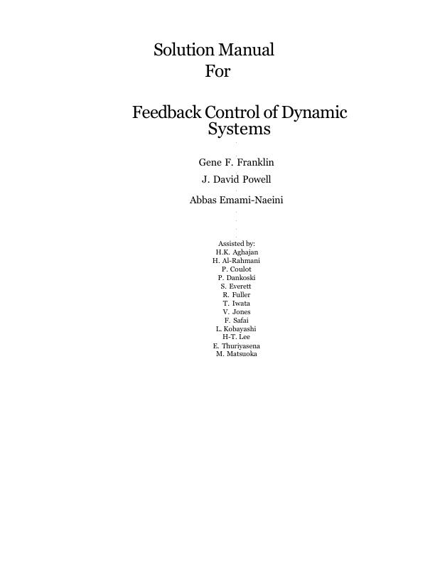 mobile-preview-Solution Manual For Feedback Control of Dynamic Systems Gene F. Franklin. J. David Powell Abbas Emami-Naeini | Chapter 1-10