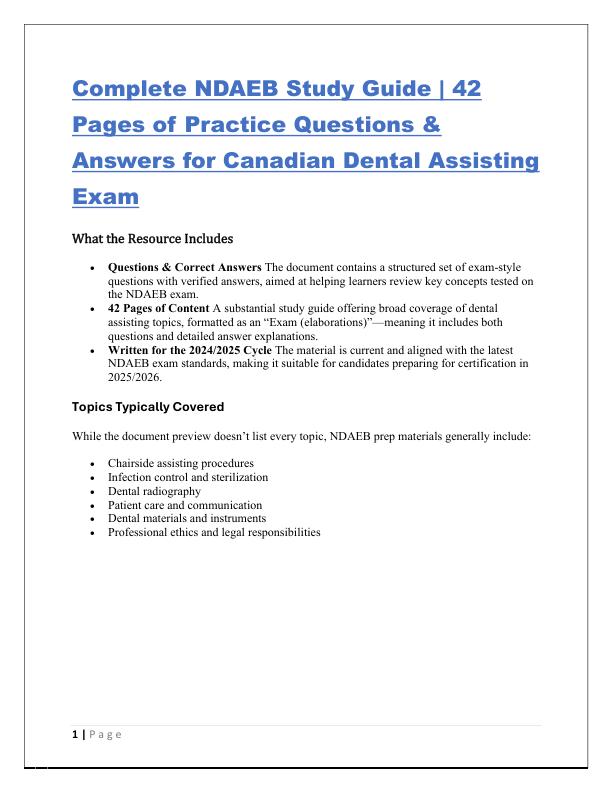 Complete NDAEB Study Guide