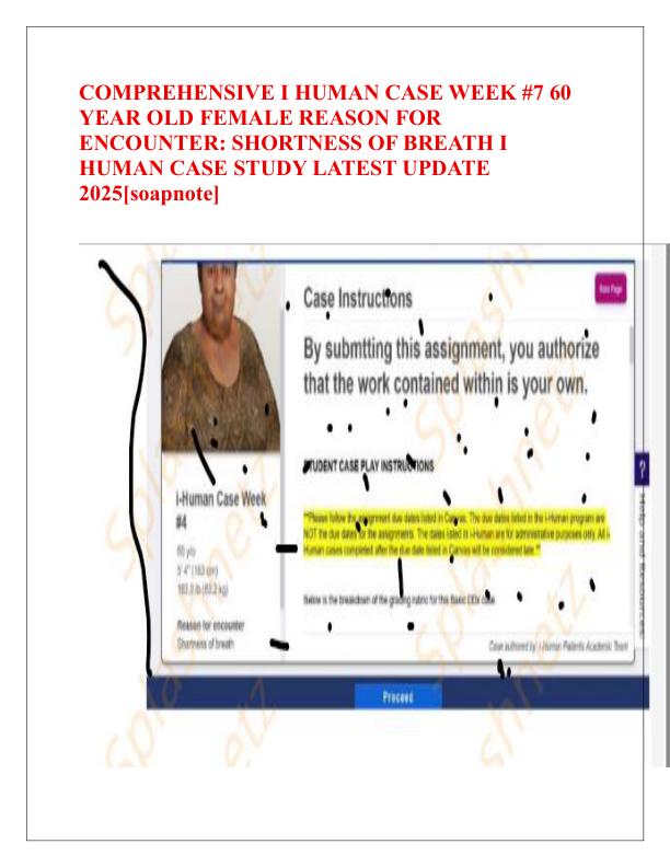COMPREHENSIVE I HUMAN CASE WEEK