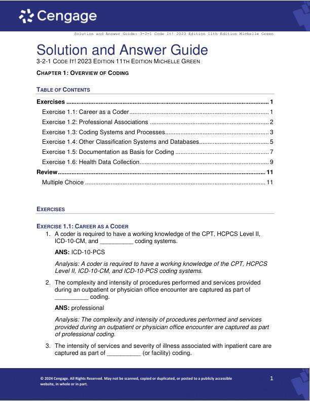 Solution Manual For 3-2-1 Code It! 2023 Edition 11th Edition by Michelle Green Chapter 1-20