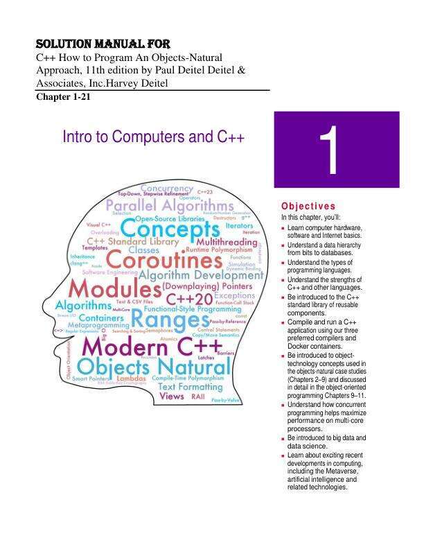 Solution Manual For C++ How to Program An Objects-Natural Approach, 11th Edition by Paul Deitel Deitel & Associates, Inc.Harvey Deitel Chapter 1-21