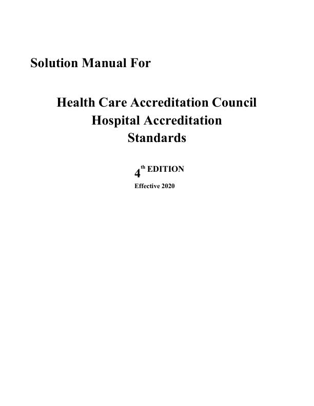 mobile-preview-Accredited Solution Manual for Health Care Accreditation Council (HCAC) Hospital Accreditation Standards 4th Edition Effective 2020 | Complete Solution Manual