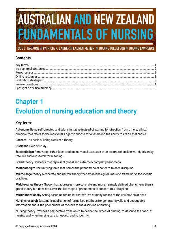 Solution Manual For Fundamentals of Nursing 3rd Edition by Sue C. DeLaune, Patricia Kelly Ladner, Lauren McTier, Joanne Tollefson