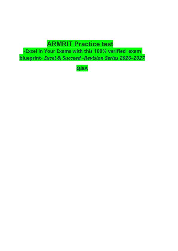 _         ARMRIT Practice test  -Excel in Your Exams with this 100% verified  exam blueprint- Excel & Succeed -Revision Series 2026–2027  
