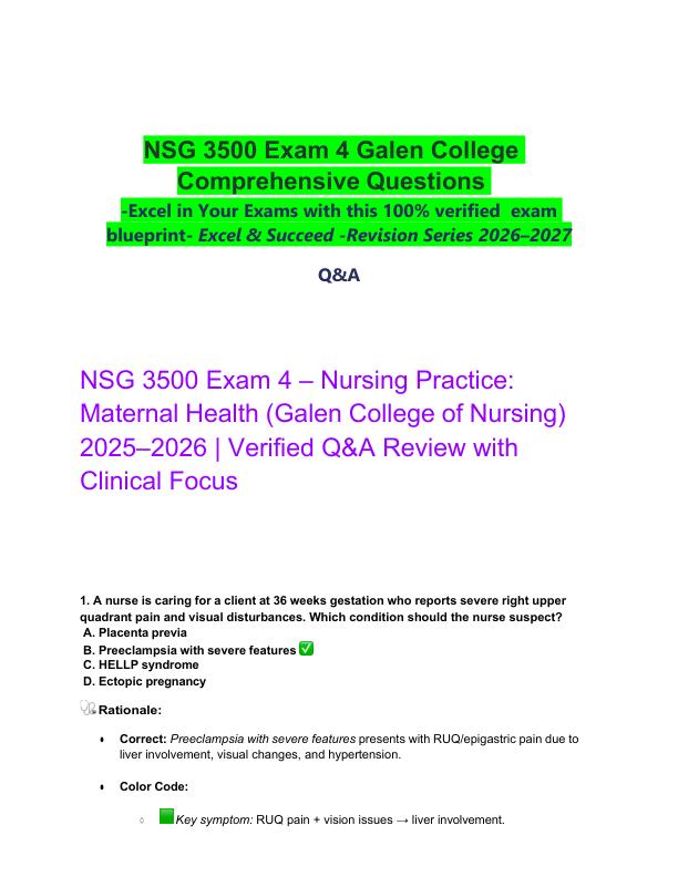 mobile-preview-_   NSG 3500 Exam 4 Galen College Comprehensive Questions   -Excel in Your Exams with this 100% verified  exam blueprint- Excel & Succeed -Revision Series 2026–2027   (1)