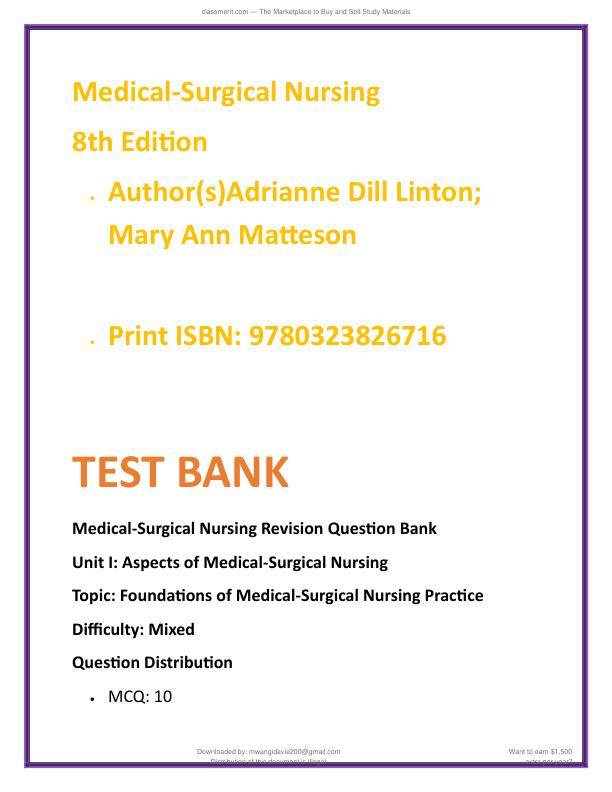 mobile-preview-Medical-Surgical Nursing 8th Edition Test Bank_-Excel in Your Exams with this 100% verified  exam blueprint- 2026