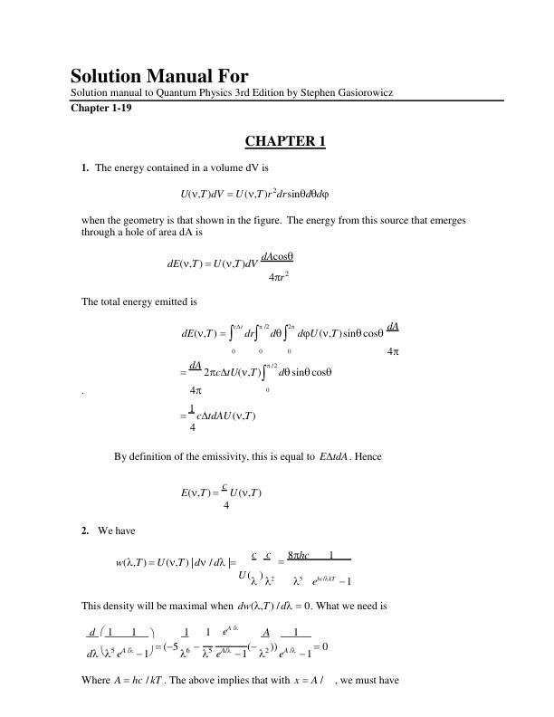 mobile-preview-Solution Manual For Solution manual to Quantum Physics 3rd Edition by Stephen Gasiorowicz Chapter 1-19