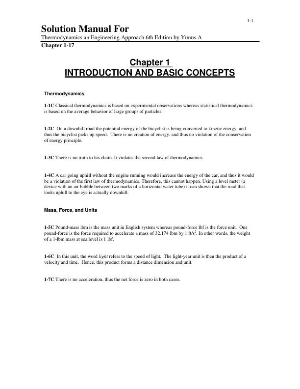 mobile-preview-Solution Manual For Thermodynamics an Engineering Approach 6th Edition by Yunus A Chapter 1-17