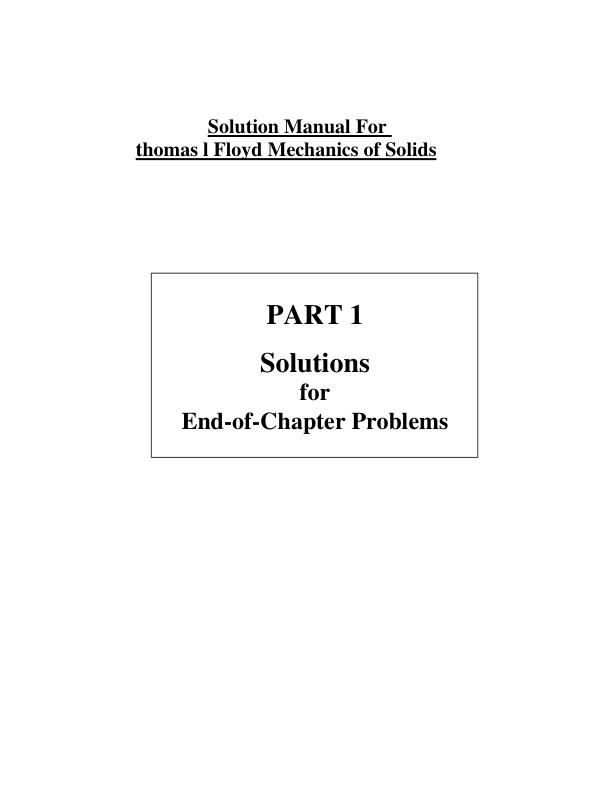 mobile-preview-Solution Manual For thomas l Floyd Mechanics of Solids | Complete 100% A+ Guide