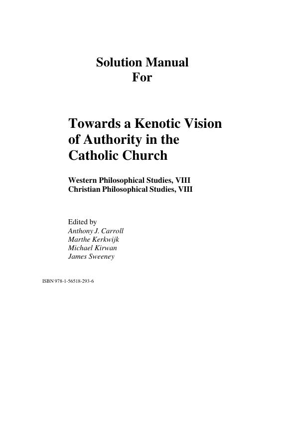 mobile-preview-Solution Manual For Towards a Kenotic Vision of Authority in the Catholic Church (Ser. IV, Vol. 8; Ser. VIII, Vol. 8) Edited by Anthony J. Carroll Marthe Kerkwijk Michael Kirwan James Sweeney