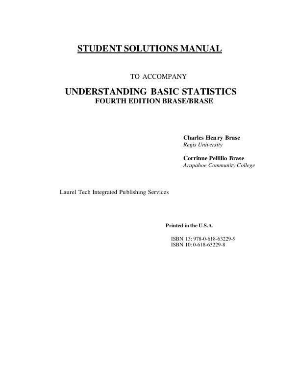 mobile-preview-Solution Manual For Understanding Basic Statistics 4th Edition by Charles Henry Brase, Corrinne Pellillo Brase | Chapter 1-11