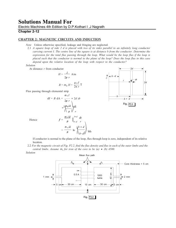 mobile-preview-Solutions Manual For Electric Machines 4th Edition by D.P.Kothari I ,J Nagrath Chapter 2-12 With Complete Solution A+ Guide 