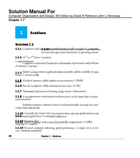 mobile-preview-Solution Manual For Computer Organization and Design 4th Edition by David A Patterson John L Hennessy | Chapter 1-7