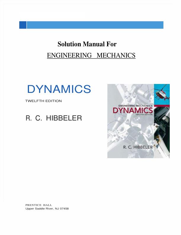 mobile-preview-Solution Manual For Engineering Mechanics Dynamics 12th Edition by R. C. Hibbeler Chapter 12-15 With R