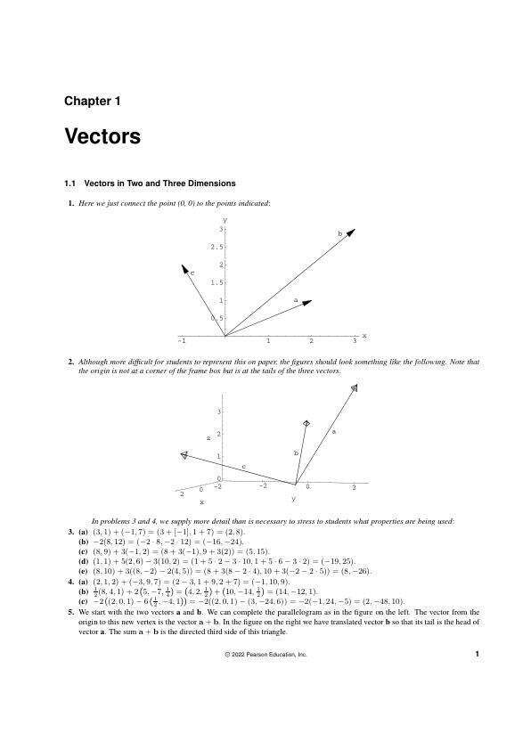Solution Manual For Vector Calculus, 5th Edition by Susan J. Colley Santiago Cañez Chapter 1-8