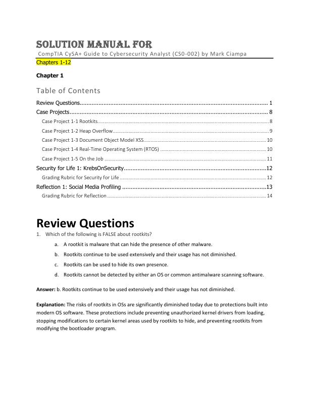 mobile-preview-Solution Manual For CompTIA CySA+ Guide to Cybersecurity Analyst (CS0-002) by Mark Ciampa