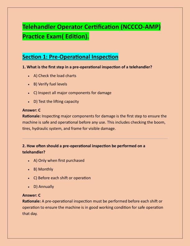 Telehandler Operator Certification