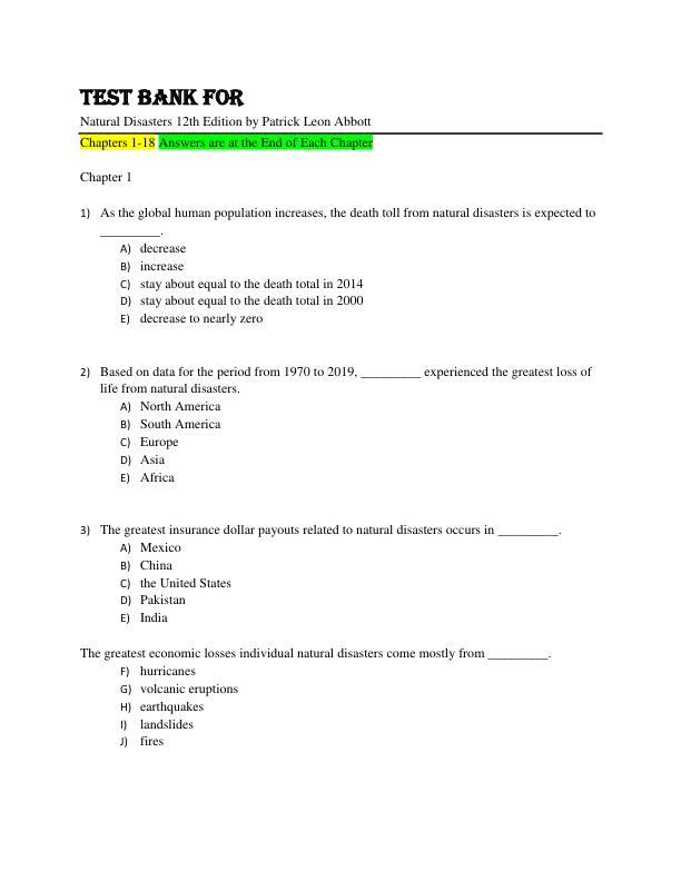 mobile-preview-Test Bank For Natural Disasters 12th Edition By Patrick Leon Abbott