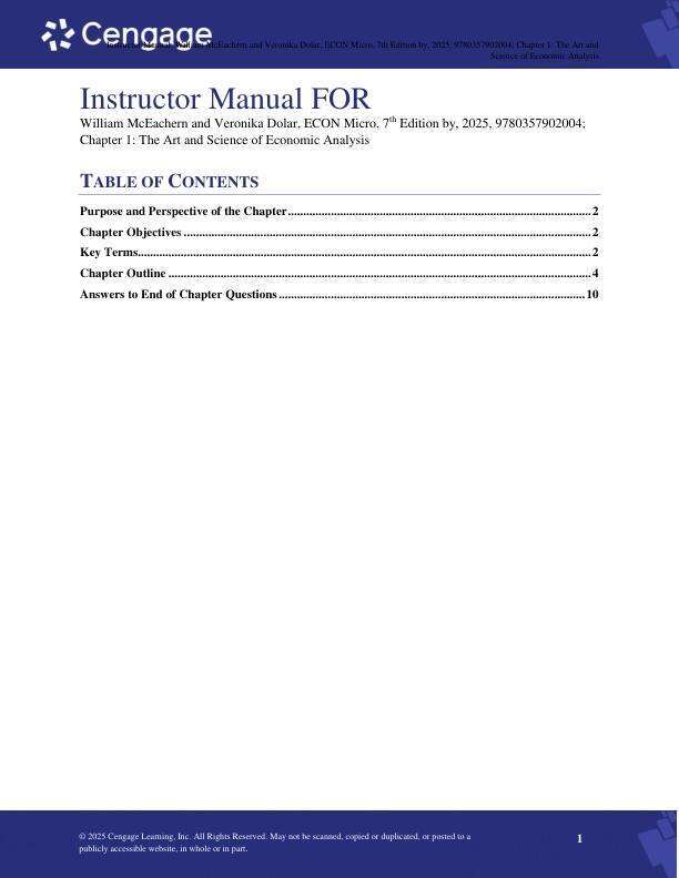 Solution Manual For ECON MICRO, 7th Edition by William A. McEachern, Veronika Dolar