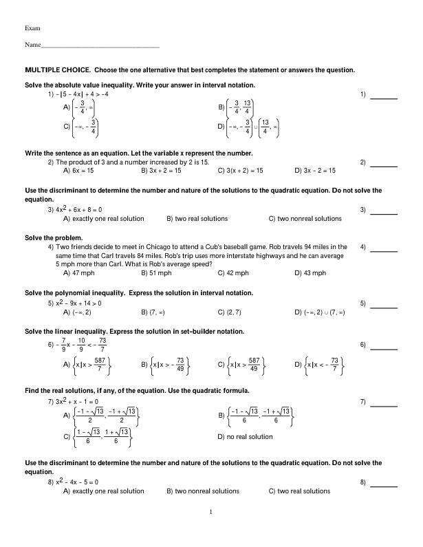 Test Bank For College Algebra, 5th Edition by Kirk Trigsted Chapter 1-9