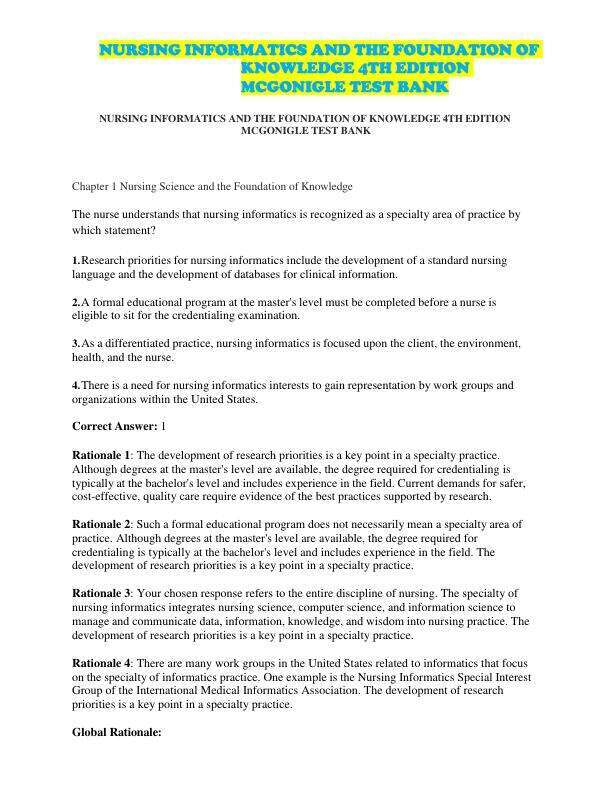 Latest-2023-Nursing-Informatics-and-the-Foundation-of-Knowledge-4th-Edition-McGonigle-Test-bank-All-